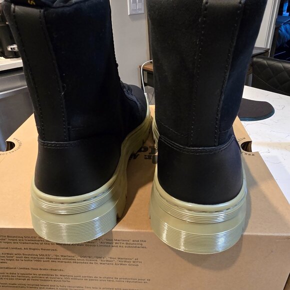 Dr. Martens Combs Boots Black Canvas 30826001 Black / Green Hi Mens Size 10 US - Picture 6 of 16